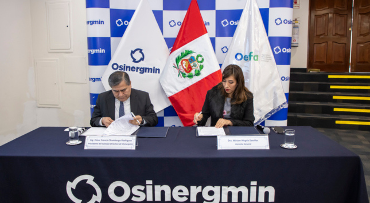 Osinergmin y Oefa firman convenio de cooperación