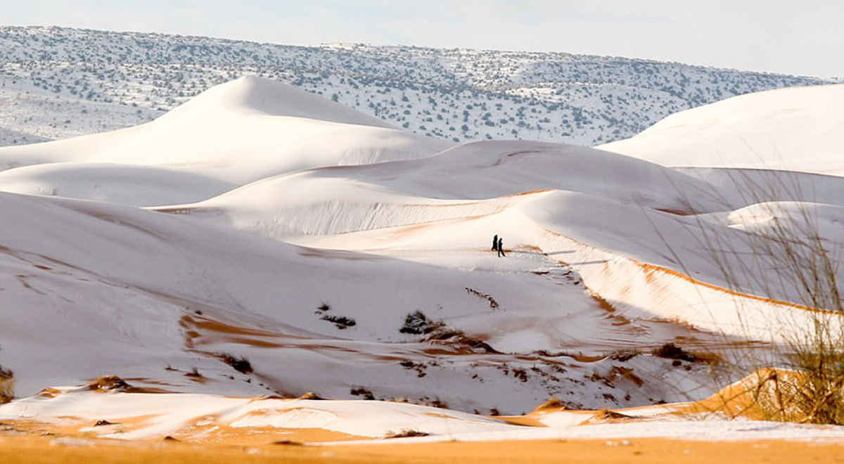 Cambio climático: Desierto de Sahara amanece cubierto de nieve